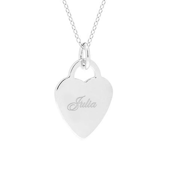 Buy Sterling Silver Double Heart Engraved Pendant Necklace. Two Hearts on  Silver Chain. Online in India - Etsy